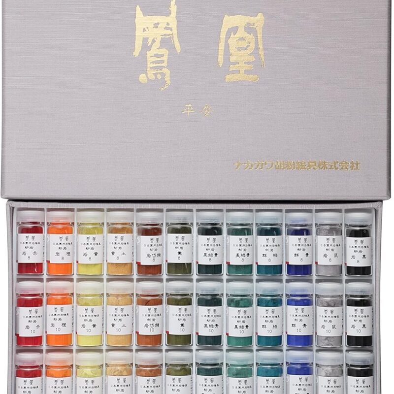 Nakagawa Gofun Paint for Japanese Painting Phoenix Rock Painting Heian 48 Color Set