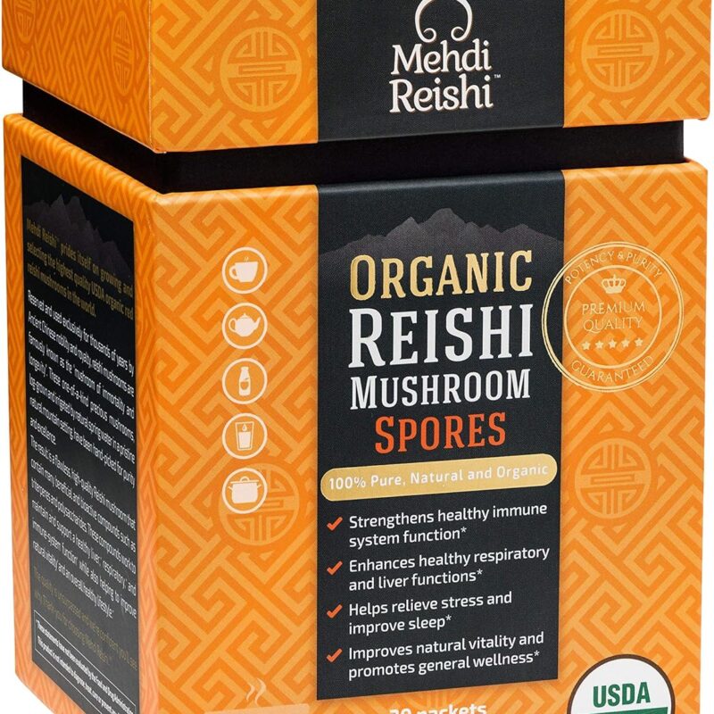 Organic Reishi Mushroom Spores 30 Servings - 100% Pure, Premium and Organic Spores-Ganoderma Lucidum, Lingzhi - High Potency Triterpenes (30 Grams)