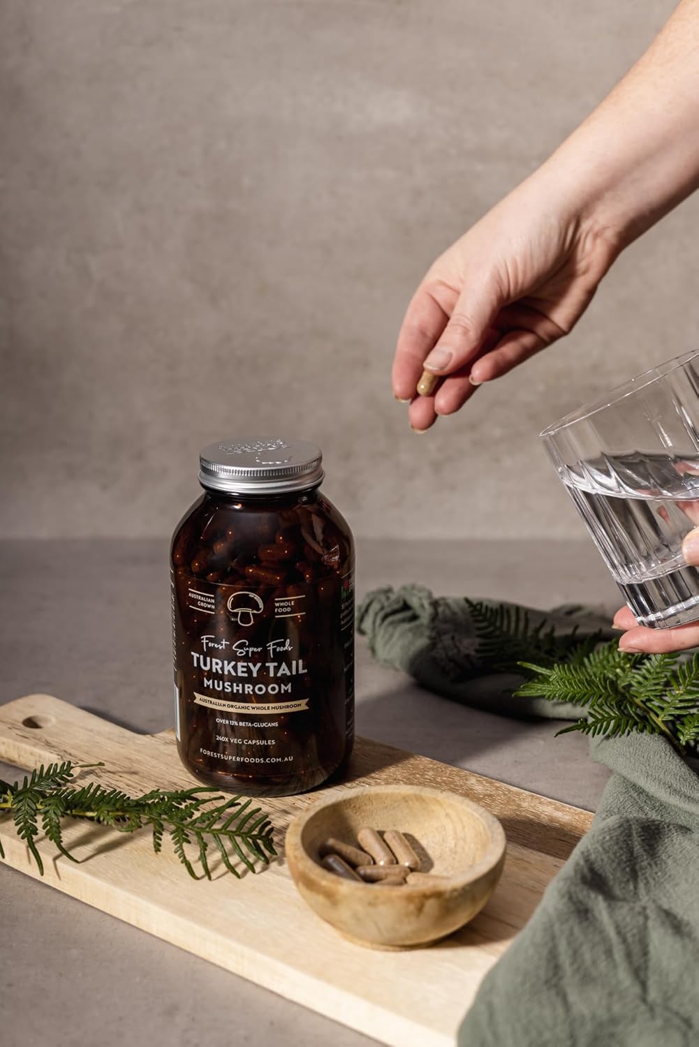 1741355113_71sJaw4qc0L._AC_SL1500_.jpg Australian Grown Turkey Tail Whole Mushroom (Includes Mycelium) - Great for Gut Health + Supporting The Bodys Natural defenses, 120x Capsules - Image 5