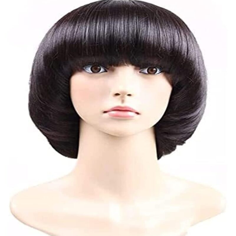 Wig Afro Girls Cosplay Mushroom Wig Short Haircut With Bangs Bob Wig For Black Boy for Daily Party Use