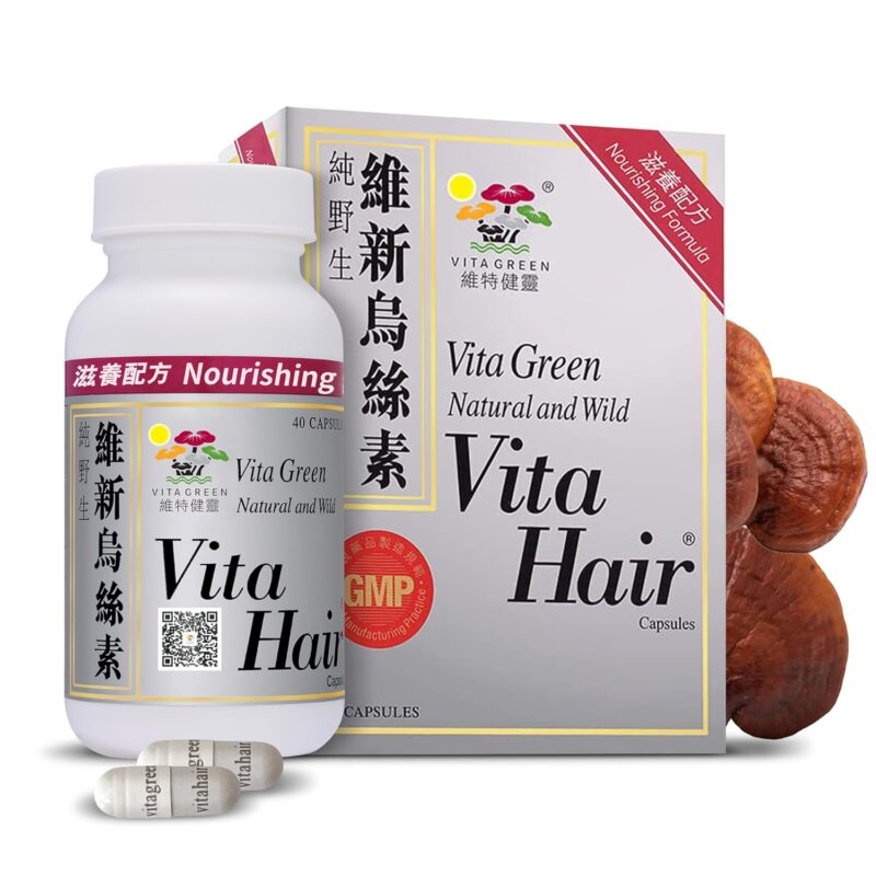 Vita Green Vita Hair Growth & Hair Loss - 90 Capsules & Vita Green Reishi Mushroom Lingzhi - 72 Capsules & Vita Green Turkey Tail Essence - 60 Capsules