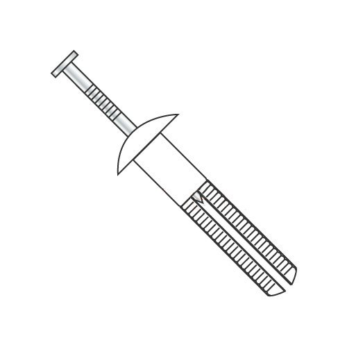 1/4" x 3" Hammer Drive Anchors/Mushroom Head/Nylon/Steel Zinc Nail (Carton: 100 pcs)