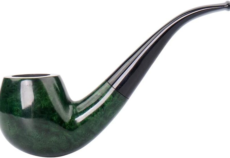 MUXIANG Bent Apple Handcrafted Tobacco Pipe with 9mm Filter AA0008S-3 (Green)