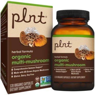 Organic Multi-Mushroom - Herbal Formula for Comprehensive Immune Support (120 Capsules)