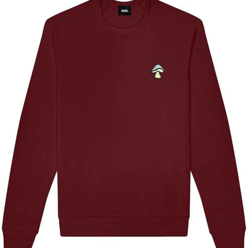 DALIX Mushroom (Glow in the Dark) Embroidered Fleece Sweatshirt Pullover Mens
