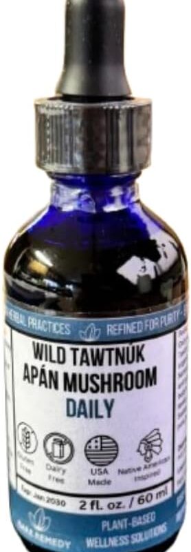 Wild Tawtnúk Apán Mushroom Daily | Wild Apán Extract with Organic Black Cumin, Lemon, Cinnamon Bark, Peppermint, and Sacred Frankincense | 2 oz