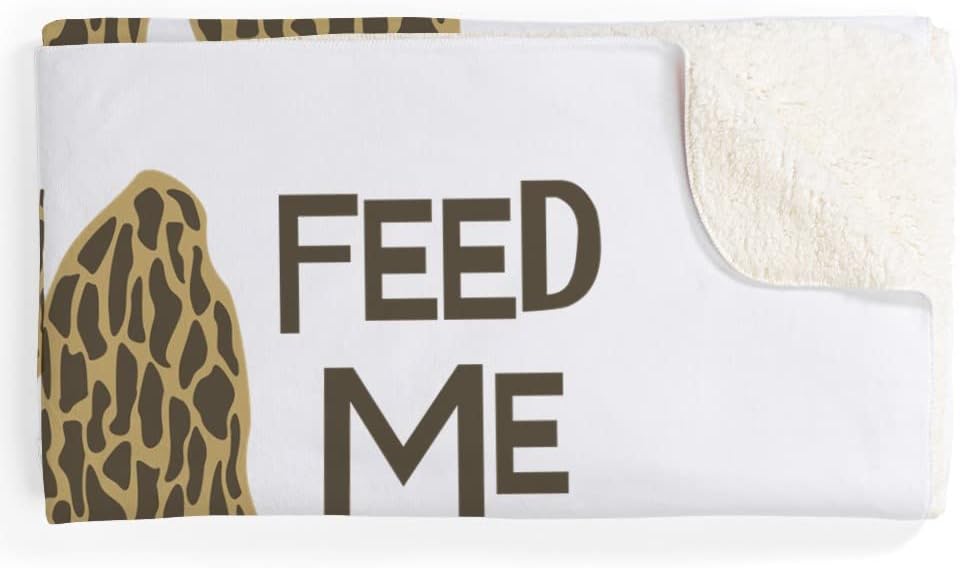 514ZkdwwStL._AC_SL1000_.jpg CafePress Feed ME Mushrooms! Sherpa Fleece Throw Blanket 60" L x 50" W - Image 6