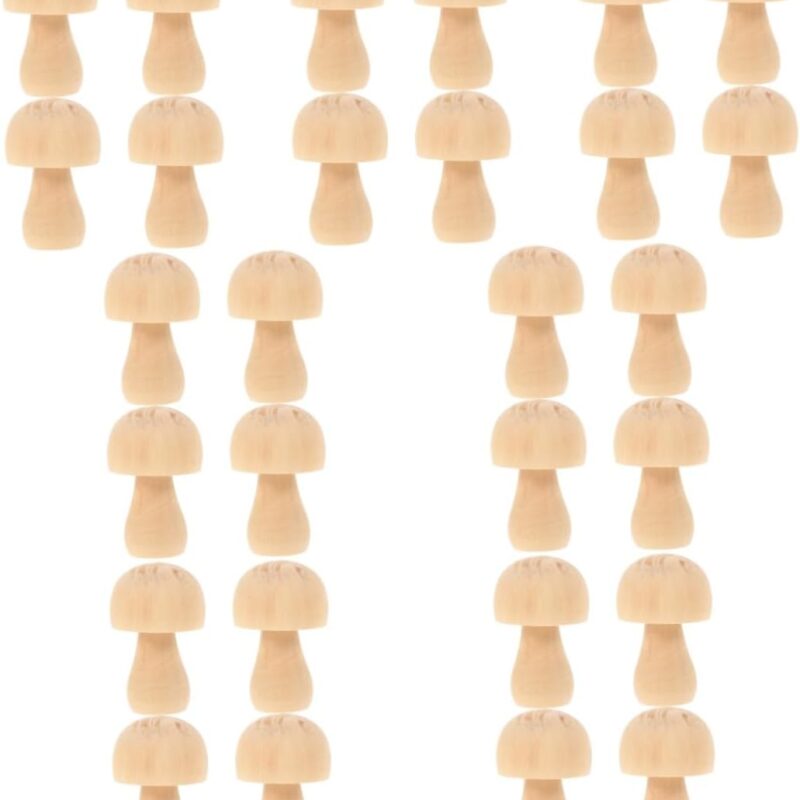 Totority 28 Pcs Small Wooden Mushroom Decor Nativity Craft Christmas Crafts Ornaments for Unfinished Craft Wooden Craft Wooden Ornament DIY Graffiti Mushroom DIY Mushroom