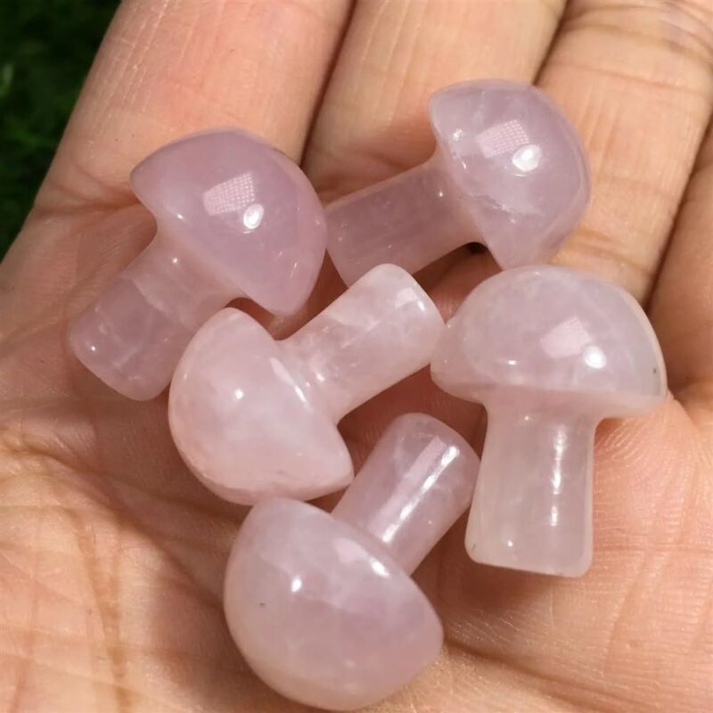 AtkitS Natural Powder Crystal Mushroom Hand-Carved Quartz Crystal Gift Home Decor(20pcs)