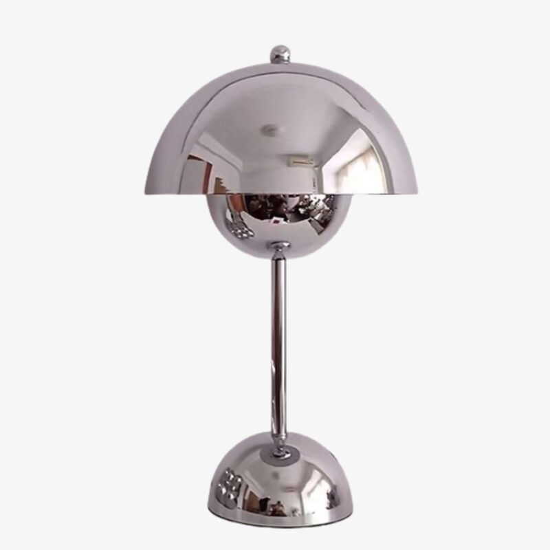 Rechargeable Flowerpot Table Lamp, Cordless Dimmable Mushroom Light, 3600mAh Battery Operated Bedside Lamp, 3 Color Stepless Dimmable LED Desk Lamp for Bedroom Living Room, Silver