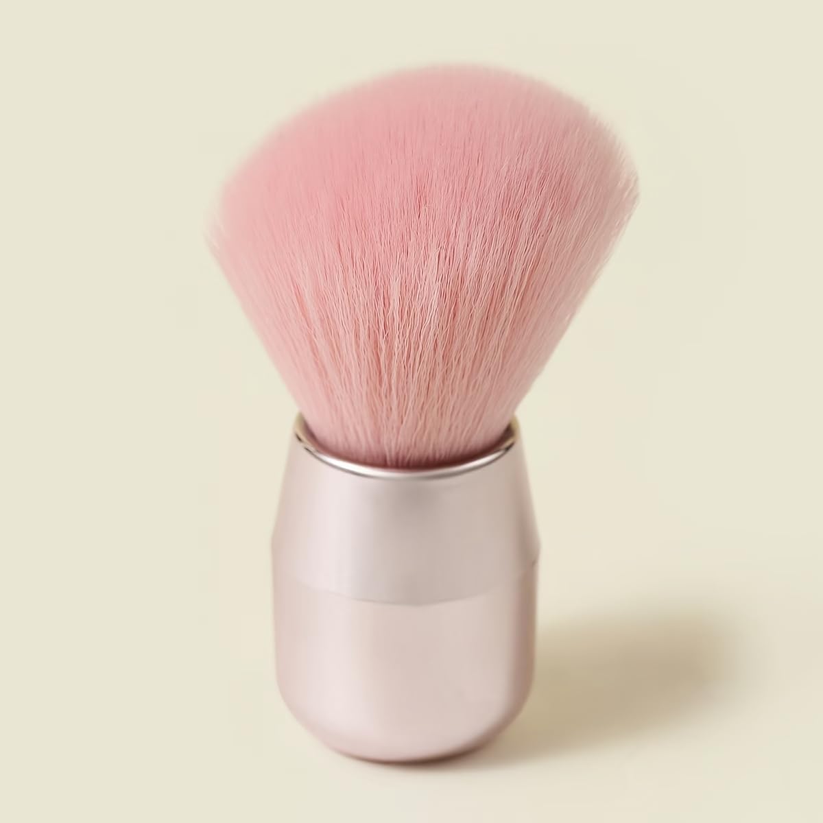 51g9hbC61L._SL1200_.jpg Soft Kabuki Makeup Brush – Professional Nylon Bristles, Mushroom Head for Powder, Contour, Cream & Liquid Cosmetics (Pink Round Brush) - Image 2