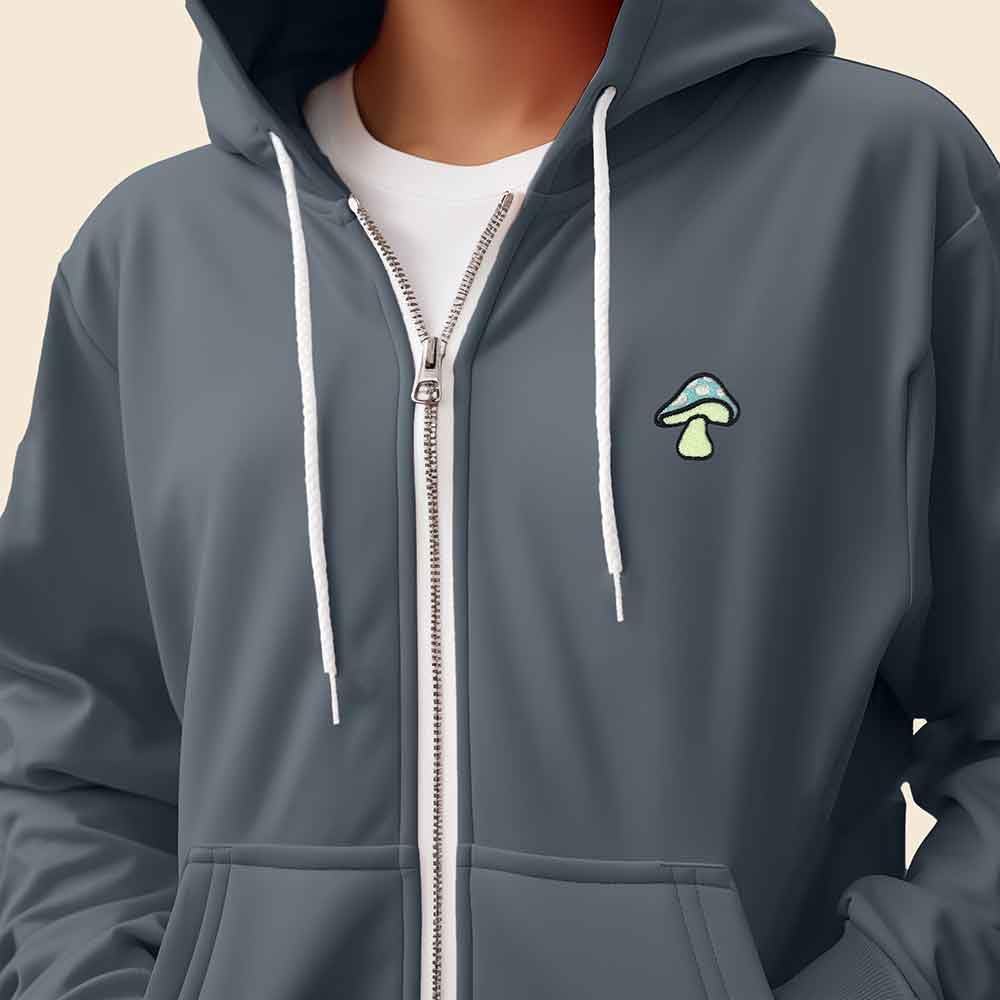 51jxSTLnhdL._AC_SL1000_.jpg DALIX Mushroom (Glow in the Dark) Embroidered Hoodie Fleece Sweatshirt Zip Front Mens - Image 5