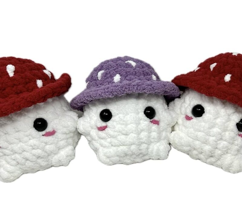Crochet Jumbo Mushroom Boi, Stuffed Toy | Gift for All Occasions, Baby Showers, Birthdays | Home, Classroom, Car Decor | Plush & Cozy || Nursery Props | Made in USA (Red)