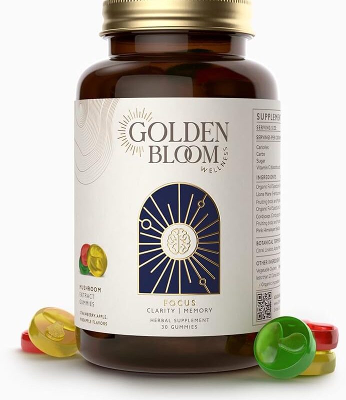 Lion's Mane + Cordyceps Mushroom Blend Extract Gummies (Focus Blend) - 30ct Bottle