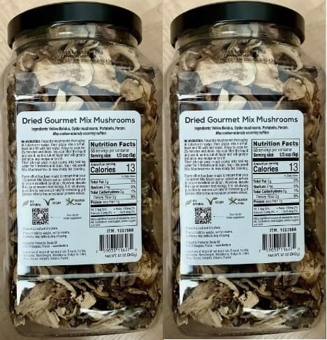 51r8voldMDL.jpg (Pack of 2) The Wild Mushroom Co. Dried Gourmet Mix Mushrooms, Premium, Quality, Packed in France, Net Weight 12 oz (340g) - Image 2