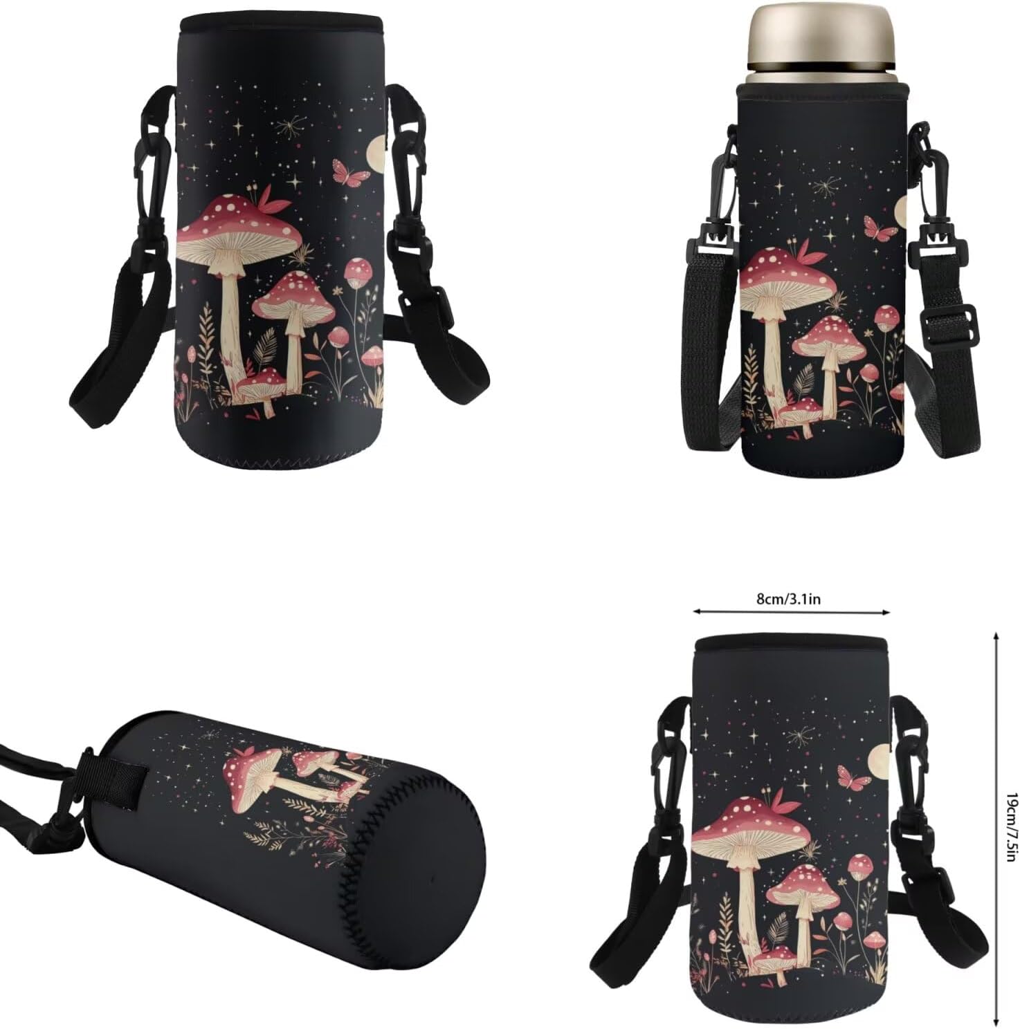 615SnurG8L._AC_SL1500_.jpg doginthehole Cute Mushroom Backpack for School Girls 15inch Girls School Bag with Lunch Bag 4pcs Large Cpacity Bookbag for Girls 10-12 for Elementary School Casual Travel Daypack Rucksack Book Bags - Image 7