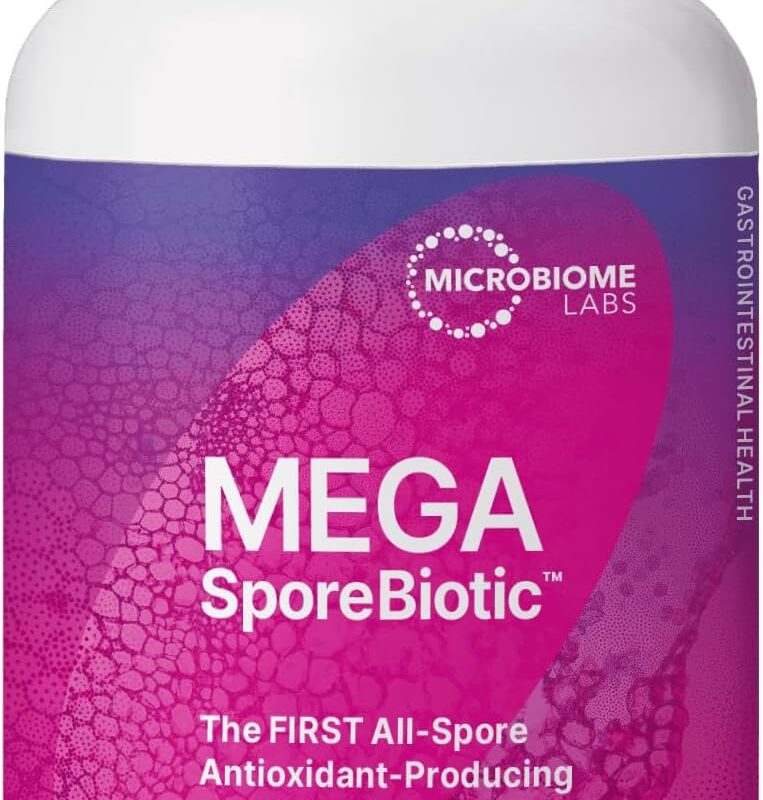 Microbiome Labs MegaSporeBiotic Probiotics for Women & Men - Spore Based Probiotics for Digestive Health - Shelf Stable & Travel-Friendly (60 Capsules)