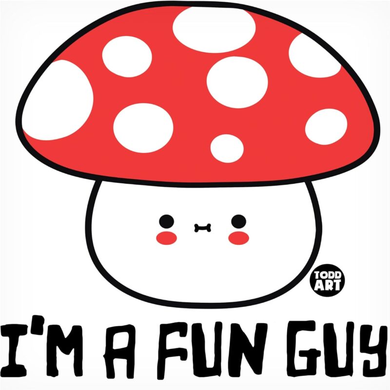 Trademark Fine Art Canvas Wall Art - toddart 'Fun Guy Mushroom' Wall Art for Living Room, Bedroom, or Office Décor