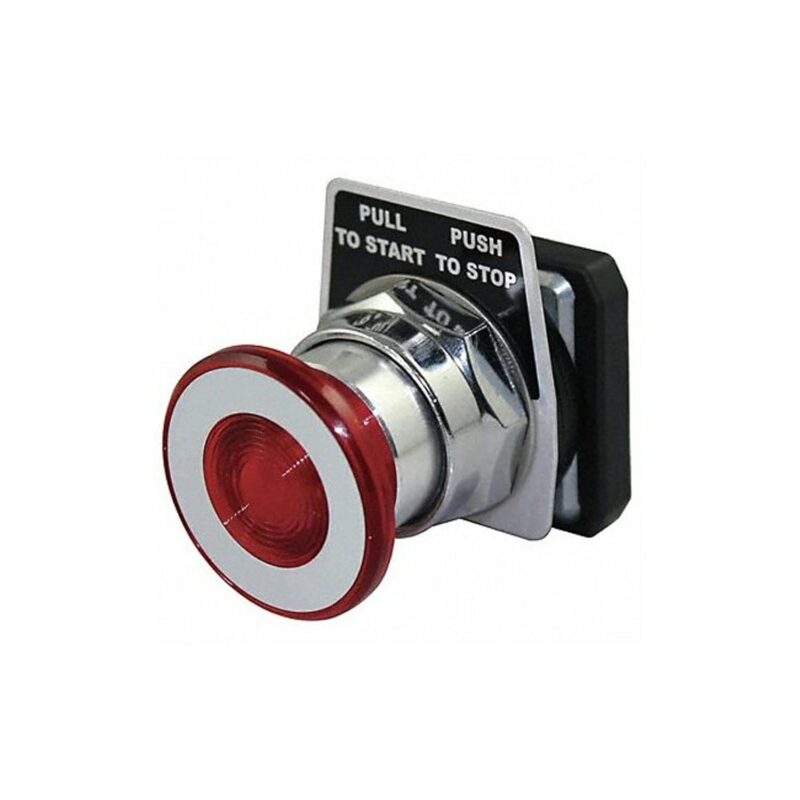 Push Button, 30Mm, Push/Pull, Mushroom, Rd