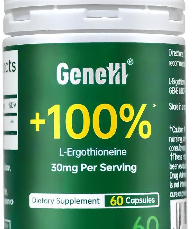 L-Ergothioneine Supplement, 30mg(EGT)/Serving, 6X Ergothioneine Mushroom Extract Supplements Longevity, Immune Support, Heart Health & Brain Supplement, Lab Tested, Made in USA, 60 Servings