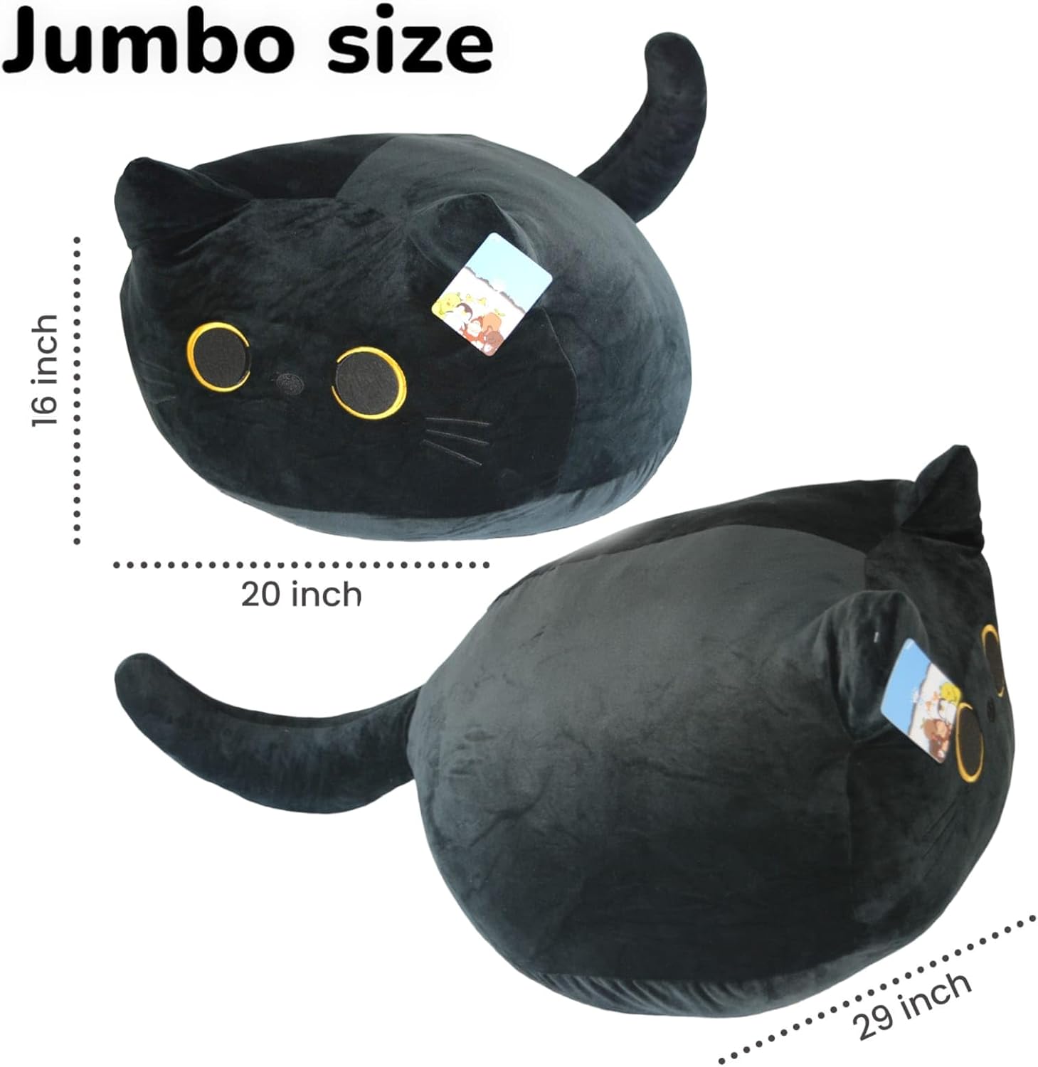 61AMXLUb6SL._AC_SL1500_.jpg 29-Inch Chonky Cat Plush – Giant Stuffed Animal, Squishy & Cuddly Plushie – Adorable Gift for Family & Friends - Image 5
