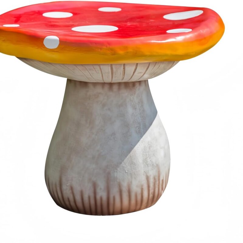 Outdoor Garden Mushroom Table Stool Statues, Resin Creative Landscape Sculpture Decoration, Yard Lawn Pond Ornament (Red, Mushroom Table)