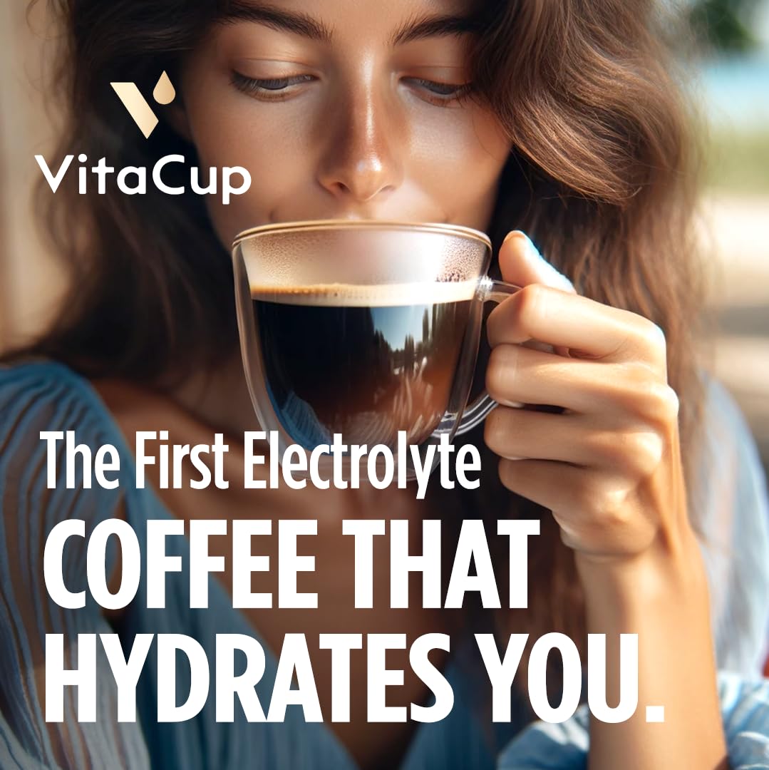 61GB7vAK9L._SL1080_.jpg VitaCup Hydration Coffee Packets, The First Coffee That Hydrates You w/Electrolytes, Coconut Water, Pink Himalayan Salt, Magnesium, Medium Roast, Instant Coffee in Single Serve Sticks, 54 Ct - Image 2