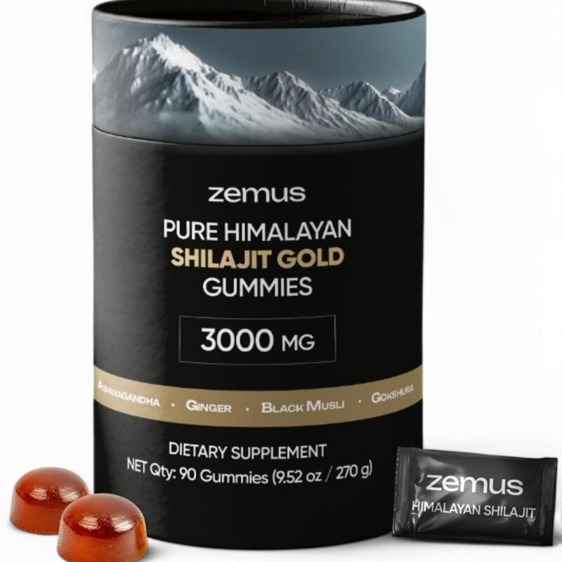 Himalayan Pure Shilajit Gummies I Lab Tested I Synergistic Blend of Ashwagandha & 5 Mushroom Complex | Fulvic Acid & 85+, Trace Minerals | for Men & Women (60 Count / 8.46 oz, Strawberry)