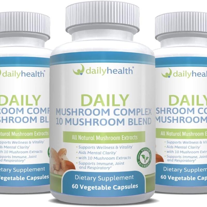 10 Mushroom Blend Complex All Natural Extract Vegan Friendly 180 Veg Capsules