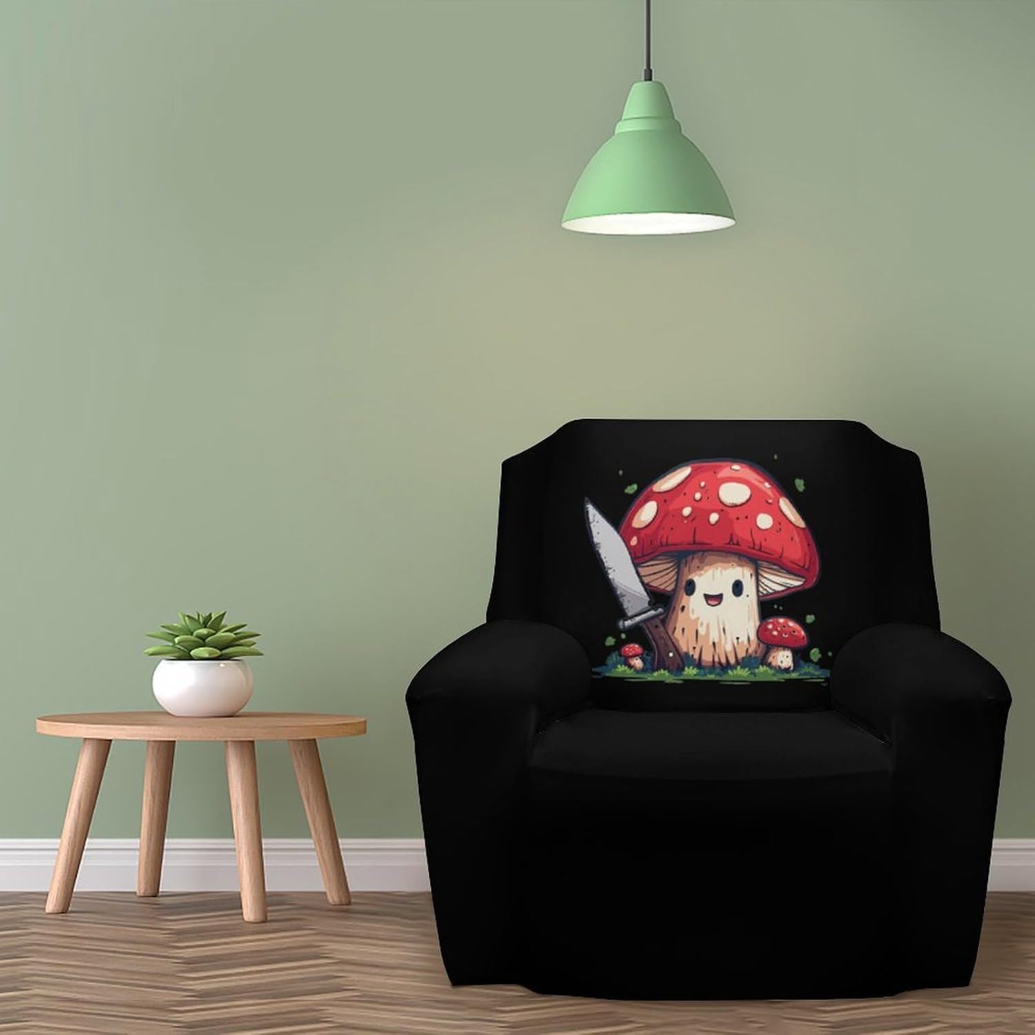 61M2dBeuurL._AC_SL1500_.jpg Mushroom with A Knife Sofa Slipcover Soft Couch Covers Adjustable Single Sofa Covers Furniture Protector - Image 5