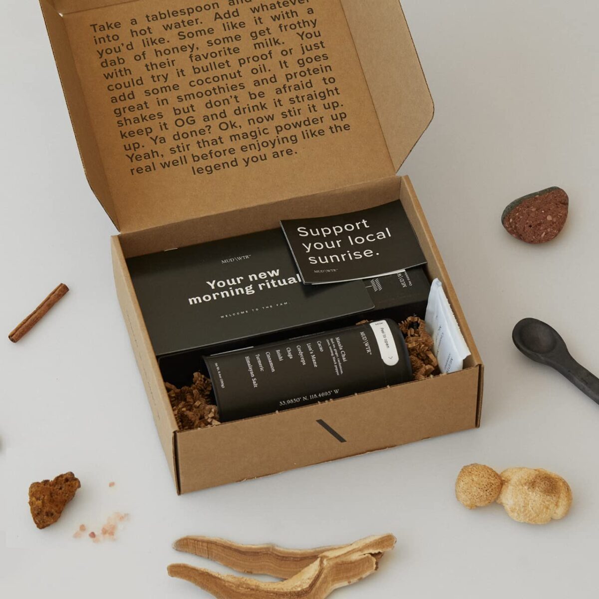 Chaga Ritual Set MUD\WTR Coffee Alternative Morning Ritual Kit, Organic Lion's Mane ...