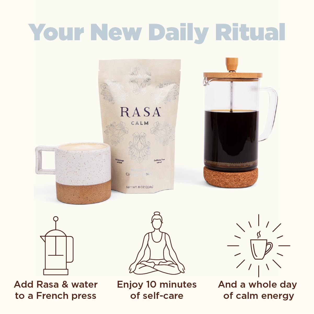 61O0-LMzuzL._SL1201_.jpg Rasa Calm – Adaptogenic Mushroom Sleep Tonic | Vegan, Keto, Ayurveda Wellness Tonic with Ashwagandha + Reishi (8 oz / 30 Servings) - Image 4