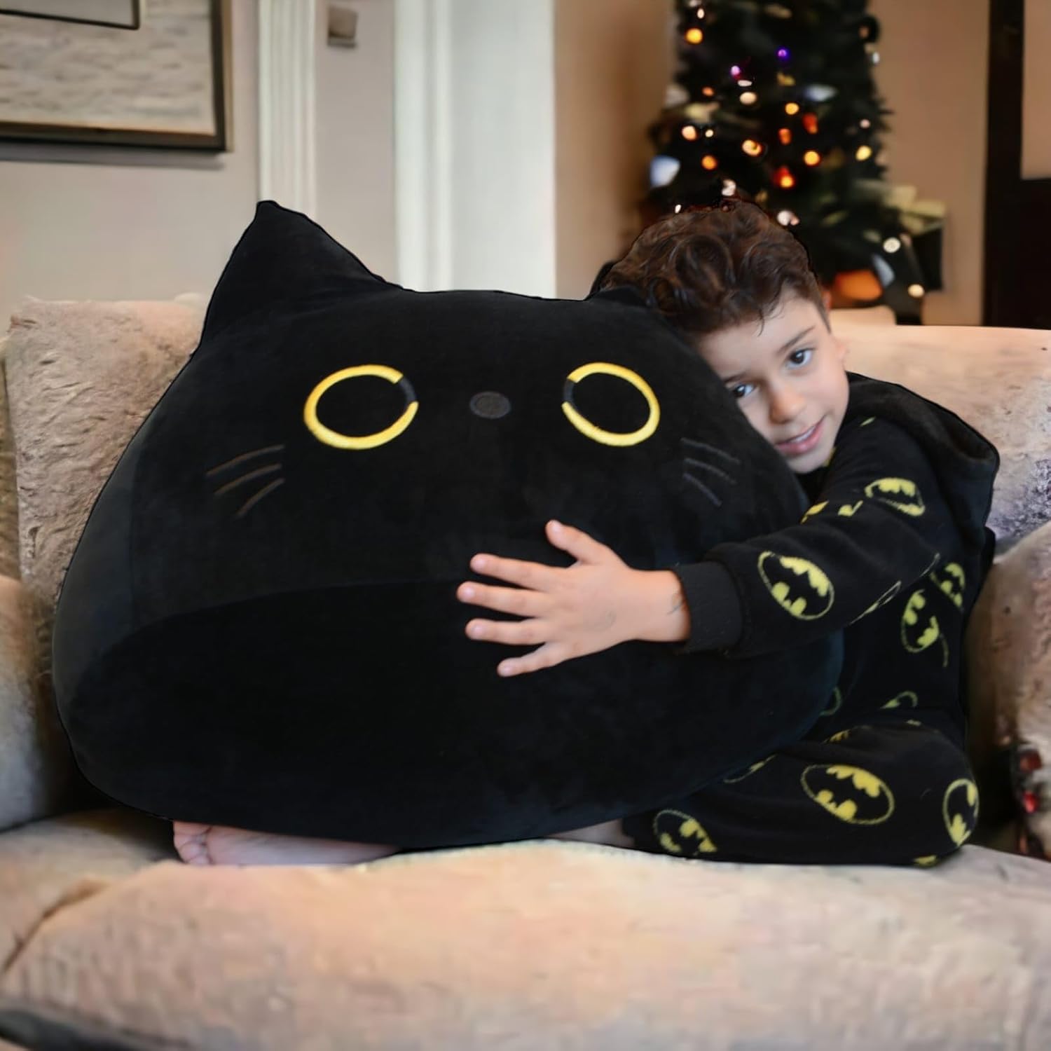 61QS8Bv5yGL._AC_SL1500_.jpg 29-Inch Chonky Cat Plush – Giant Stuffed Animal, Squishy & Cuddly Plushie – Adorable Gift for Family & Friends - Image 6