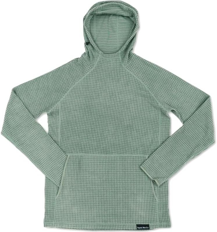 Men's Outdoor Fleece Mid-Layer Grid Hoodie For Hiking Skiing Backpacking
