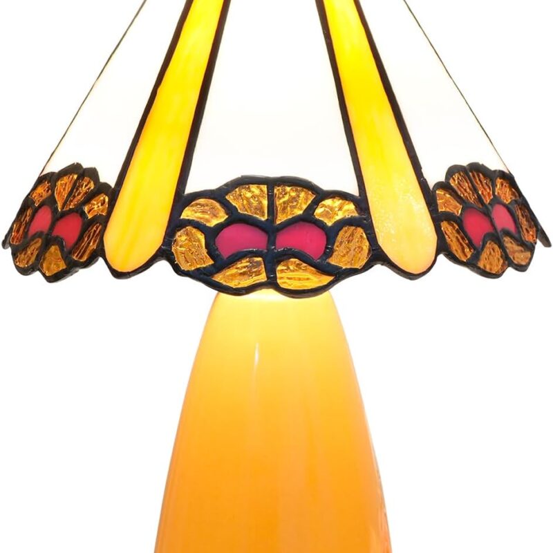 Tiffany Lamp Bedside Table Lamp-Mushroom,Stained Glass Lamp for Bedroom Dorm Living Kitchen, Aesthetic Cute Home Decor Gift, Plum Blossom