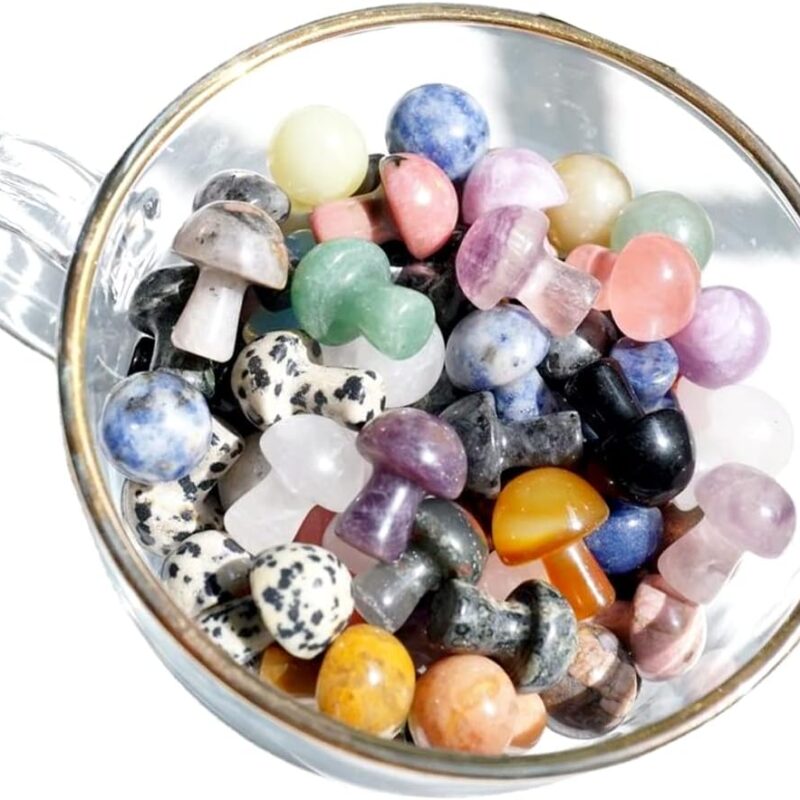 100 Pieces Crystals Bulk | Mini Mushroom Crystal | Wholesale Crystals Mushrooms | Bulk Crystals for Resale (100 Pcs Lot Mixed)