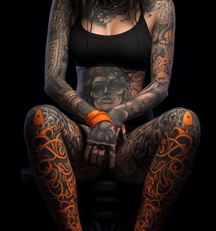 Girl With Tattoo Diamond Painting Kits 5D Diamond Art Kits for Adults, Large Size (80x40 Inch), DIY Paint by Numbers, Diamond Dots, Crystal Rhinestone Arts Embroidery Craft, Room/Home/Wall Decor, d640