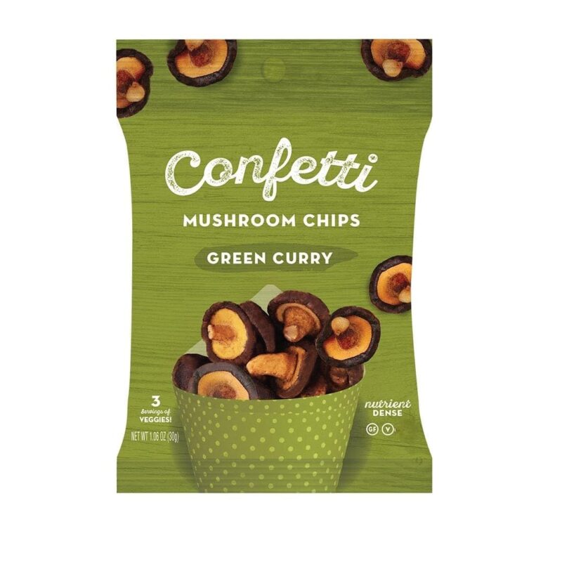 36-pack Confetti Snacks Mini Mushroom Chips (Green Curry) - 1.1 oz*36 mini bags