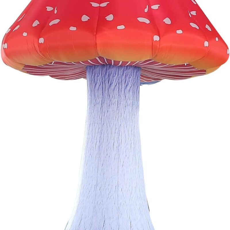 SAYOK LED Light Giant Inflatable Colored Mushroom Decorations for Outdoor Yard, Garden, Theme Park, Event, Party, Stage Decoration (Colored, 3m/9.84ft Tall)