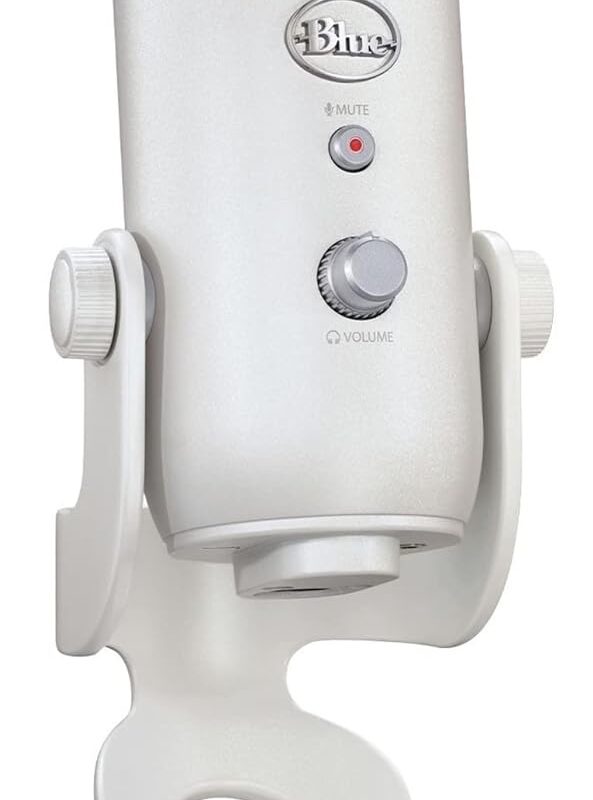 Logitech for Creators Blue Yeti Premium USB Gaming Microphone for Streaming, PC, Podcast, Computer, Customizable LIGHTSYNC RGB, Bluetooth, 3.5 MM Comp - White Mist