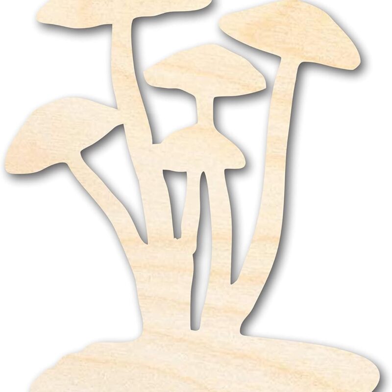 Unfinished Wood Mushrooms Shape Craft up to 46" 36" / 1"