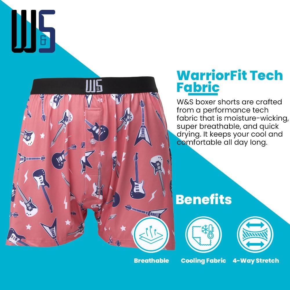 61efqMY78JL._AC_SL1000_.jpg Warriors & Scholars | Mens boxer Shorts | Boxer shorts for men pack of 6 | Printed Mens underwear | Men boxer short underwear - Image 2