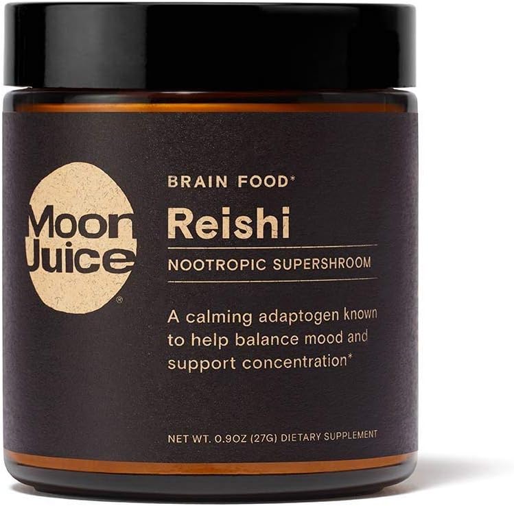 Moon Juice Reishi Organic Reishi Mushroom Powder Extract (700mg 1,3 and 1,6 Beta-Glucans per Serving) - Supports Mood, Concentration & Healthy Immune System - Vegan, Non-GMO (1.3oz)