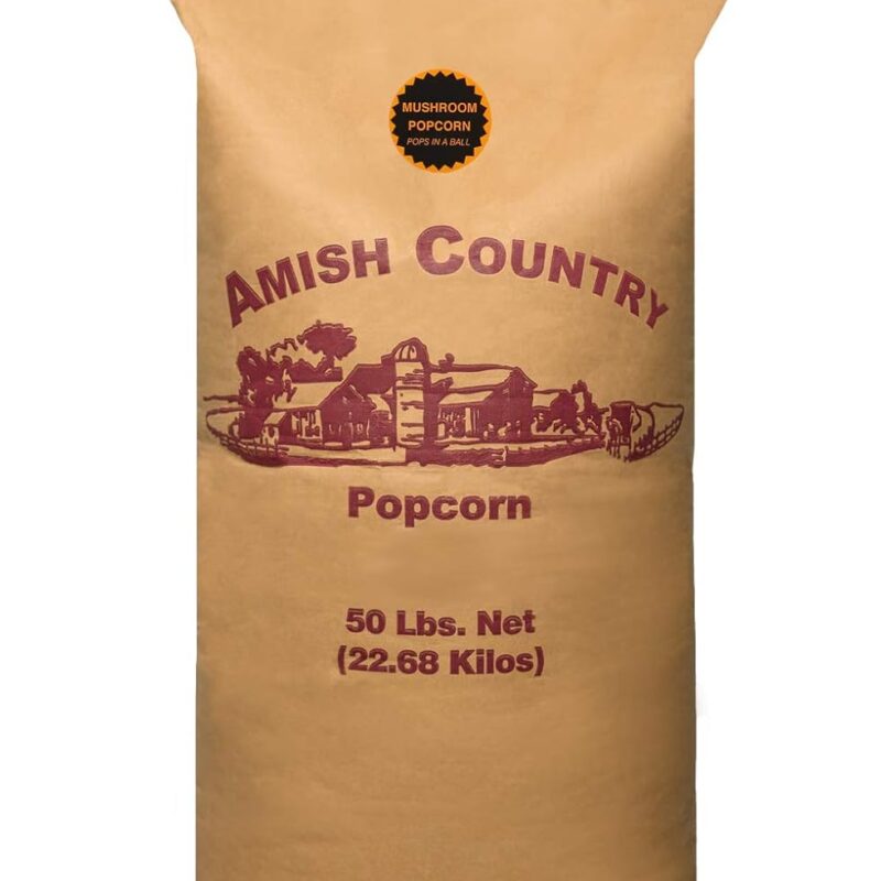 Amish Country Popcorn | 50 Pound Bag Mushroom Kernels | Old Fashioned, Non-GMO and Gluten Free (50lb Bag)