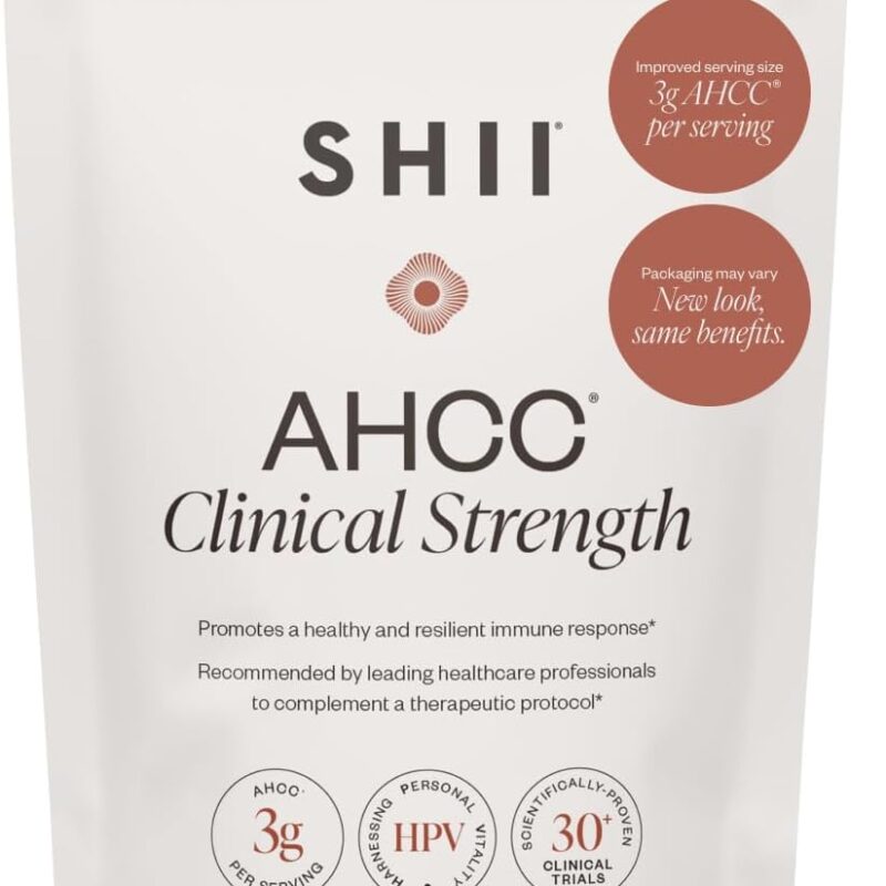 SHII AHCC Clinical Strength, 30-Days Supply, Vegan, Gluten-Free Immune Support Supplement with Extra AHCC Boost, Made from Functional Shiitake Mushrooms for Immune Balance Support and Overall Wellness