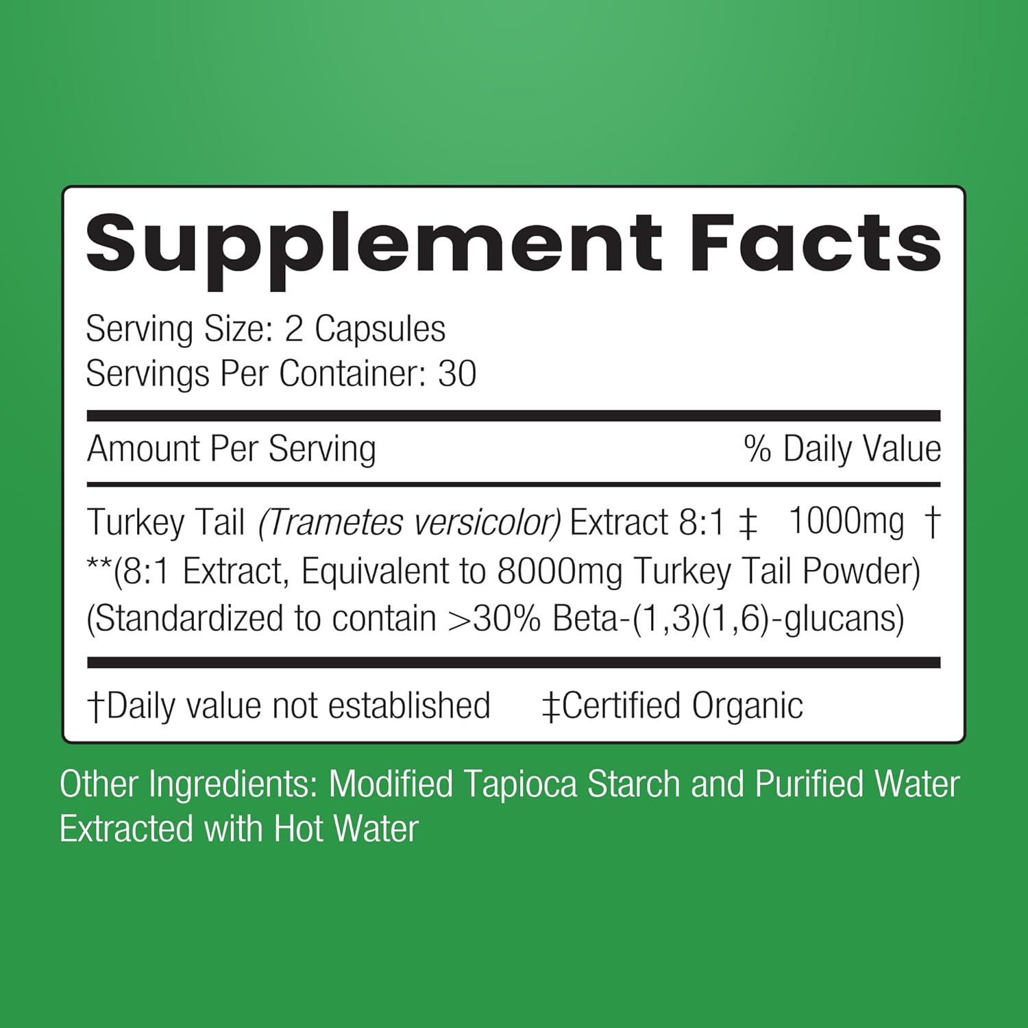 71-rMCE1AyL._AC_SL1500_.jpg ENCAPSULATE Turkey Tail Capsules 8:1 Extract – Premium Organic Fruiting Body 8:1 Extract – Adaptogen Mushroom Supplement for Digestive, Gut & Immune Support – Lab Tested & Non-GMO – 60 Vegan Capsules - Image 3