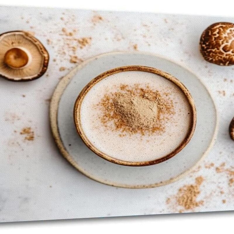 Canvas Wall Art Prints Top view mushroom shiitake powder unsweetened coconut almond blend Large Framed Wall Art Painting Artwork Poster Hanging Home Decor for Living Room Office Bathroom 20"x40"