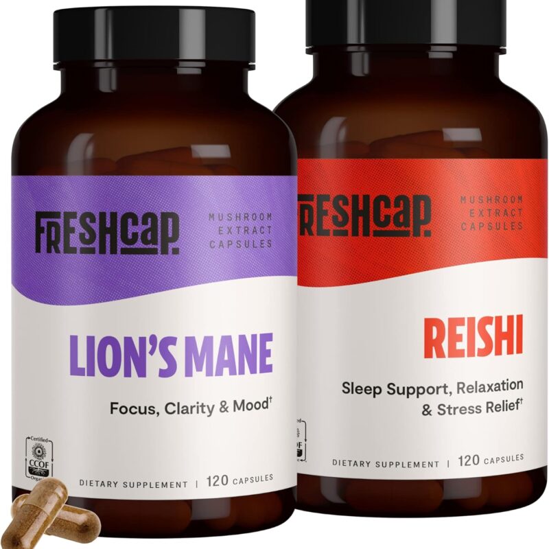 FreshCap Brain Fog Bundle (Lion's Mane Capsules and Reishi Capsules)