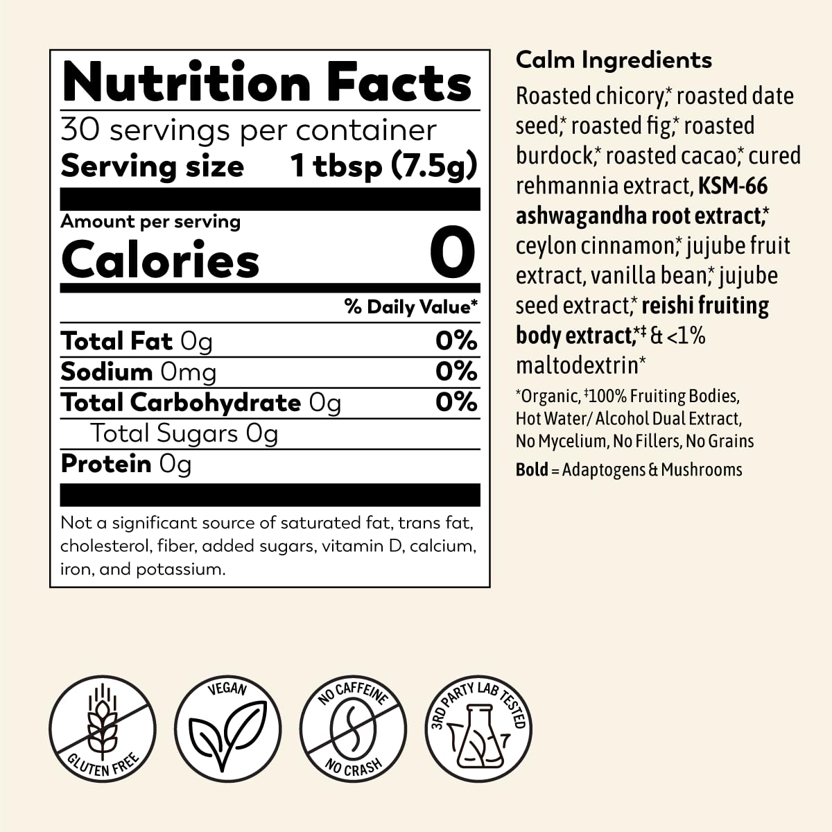 715j6pshX-L._SL1200_.jpg Rasa Calm – Adaptogenic Mushroom Sleep Tonic | Vegan, Keto, Ayurveda Wellness Tonic with Ashwagandha + Reishi (8 oz / 30 Servings) - Image 6