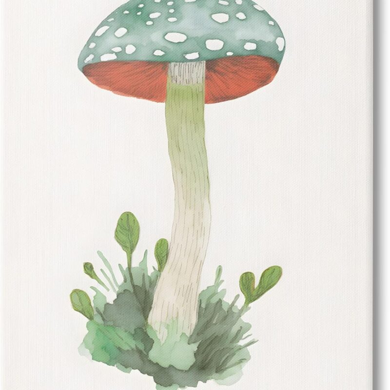 Stupell Industries Spotted Watercolor Mushroom Canvas Wall Art by Petals Prints Design